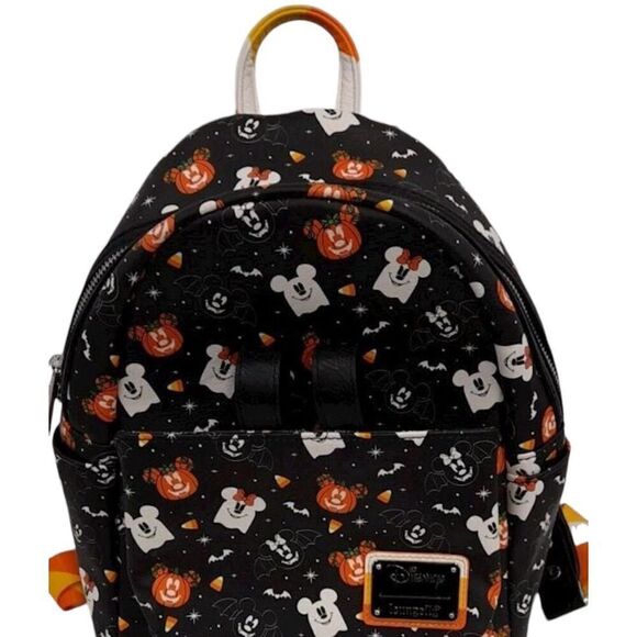 Loungefly Disney Mickey and Minnie Spooky Mice Adult Womens Double Strap Shoulde - Picture 3 of 5